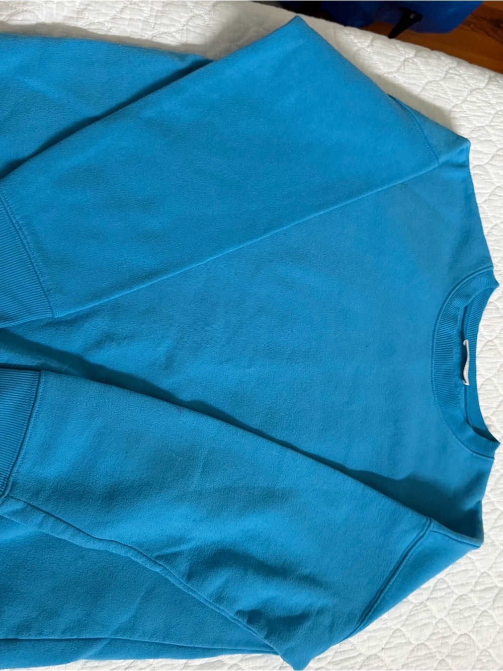 Zenana Outfitters Men's Crewneck Sweater in Bright Teal Blue
